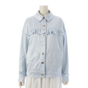 Chanel 25B Look27 Silk Satin Coco Mark Heart Ruffle Jacket Outerwear P80433